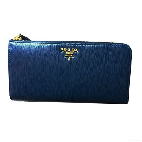 prada vitello quarter zip wallet navy|Prada .